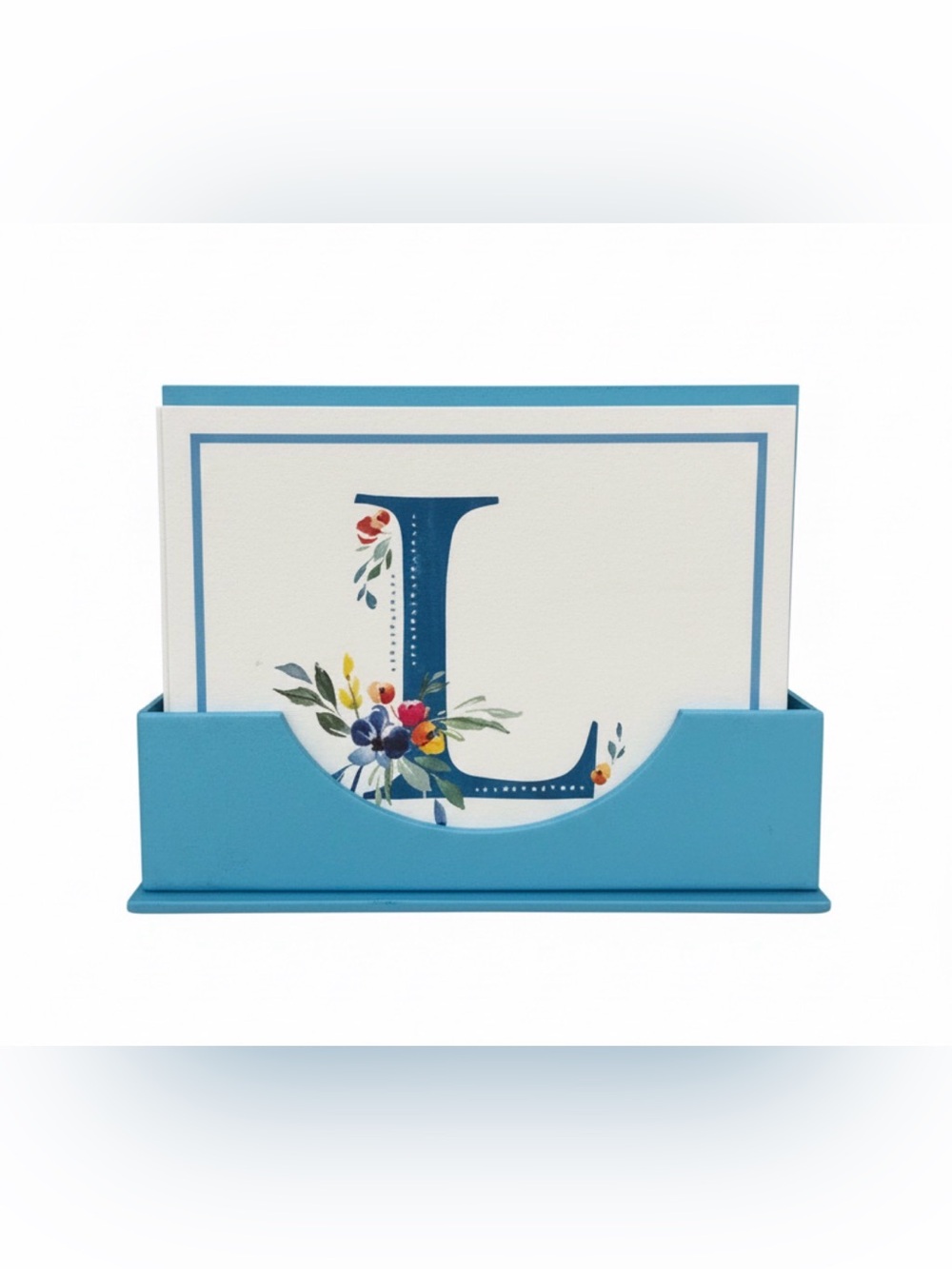 Monogram L Floral Cards - 16 Piece Set